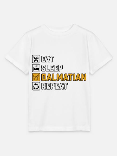 Eat sleep dalmatian repeat - Stanley/Stella Kinder T-Shirt MINI CREATOR  - Weiß