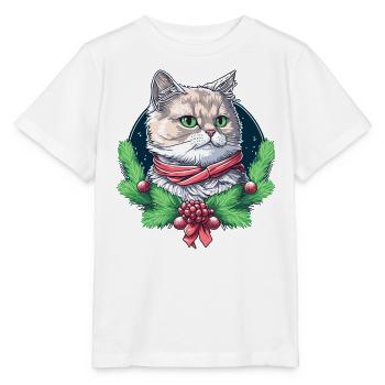 Schönes Weihnachtskatzendesign, ein ausgezeichnetes Weihnachtsgeschenk - Stanley/Stella Kinder T-Shirt MINI CREATOR  - Weiß - Vorne - Maike (125cm)