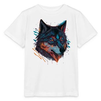 Wolfszeichnung für alle Tierfreunde - Stanley/Stella Kinder T-Shirt MINI CREATOR  - Weiß - Vorne - Maike (125cm)
