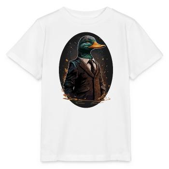 Peinture numérique tendance d’un canard en costume - T-shirt bio MINI CREATOR Stanley/Stella Enfant - blanc - Devant - Maike (125cm)