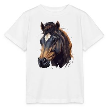 Visage d’étalon - T-shirt bio MINI CREATOR Stanley/Stella Enfant - blanc - Devant - Maike (125cm)