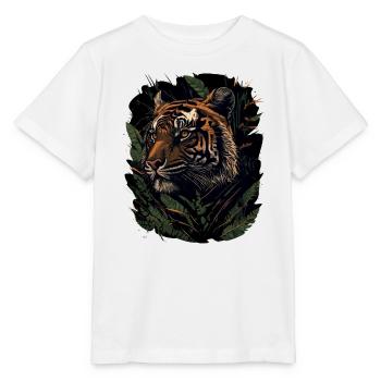 Tiger Lurking in the Jungle - Stanley/Stella MINI CREATOR Kids’ T-Shirt - white - Front - Maike (125cm)