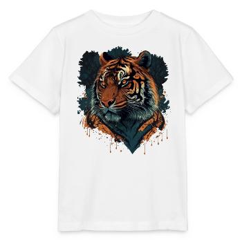 Conception de tigre plat - T-shirt bio MINI CREATOR Stanley/Stella Enfant - blanc - Devant - Maike (125cm)