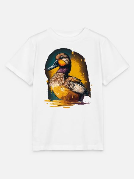 Bunte Ente Illustration - Stanley/Stella Kinder T-Shirt MINI CREATOR - Weiß