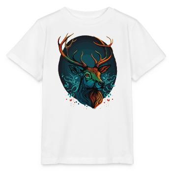 Conception de la tête de cerf - T-shirt bio MINI CREATOR Stanley/Stella Enfant - blanc - Devant - Maike (125cm)