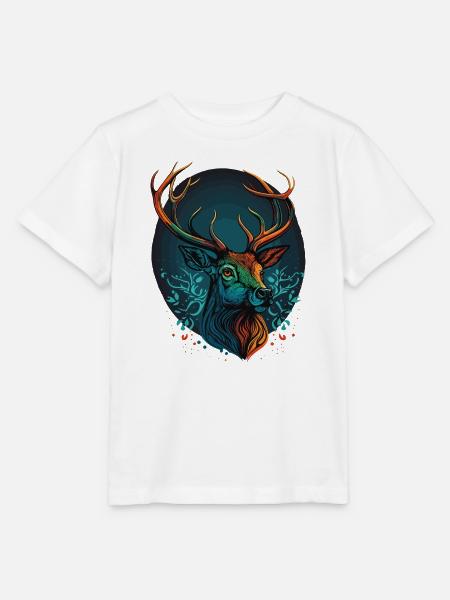 Hirschkopf Design - Stanley/Stella Kinder T-Shirt MINI CREATOR - Weiß