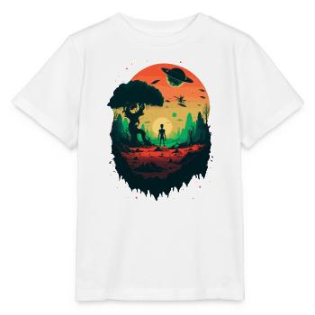 alien staring - Stanley/Stella MINI CREATOR Kids’ T-Shirt - white - Front - Maike (125cm)
