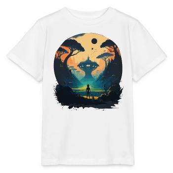green alien space - Stanley/Stella MINI CREATOR Kids’ T-Shirt - white - Front - Maike (125cm)