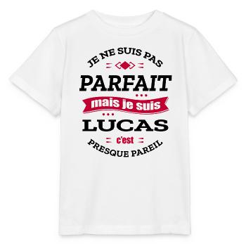 LUCAS PARFAIT - PRENOM LUCAS - T-shirt bio MINI CREATOR Stanley/Stella Enfant - blanc - Devant - Maike (125cm)