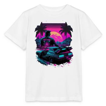 Néon des années 80 - T-shirt bio MINI CREATOR Stanley/Stella Enfant - blanc - Devant - Maike (125cm)