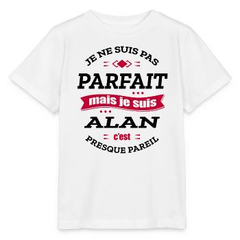 ALAN PARFAIT - PRENOM ALAN - T-shirt bio MINI CREATOR Stanley/Stella Enfant - blanc - Devant - Maike (125cm)