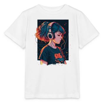 Lo-Fi Kawaii Mädchen - Stanley/Stella Kinder T-Shirt MINI CREATOR  - Weiß - Vorne - Maike (125cm)