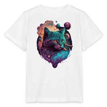 Chat sympa - T-shirt bio MINI CREATOR Stanley/Stella Enfant - blanc - Devant - Maike (125cm)