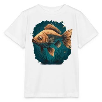 Illustration de poissons d’eau profonde - T-shirt bio MINI CREATOR Stanley/Stella Enfant - blanc - Devant - Maike (125cm)