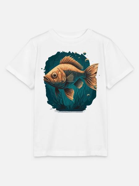 Tiefseefisch Illustration - Stanley/Stella Kinder T-Shirt MINI CREATOR - Weiß