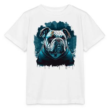 Bulldogge verkleidet - Stanley/Stella Kinder T-Shirt MINI CREATOR  - Weiß - Vorne - Maike (125cm)