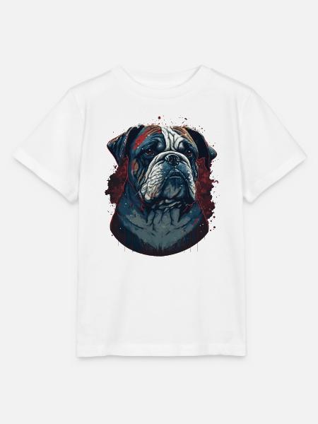 Dunkelgraue Bulldogge - Stanley/Stella Kinder T-Shirt MINI CREATOR  - Weiß