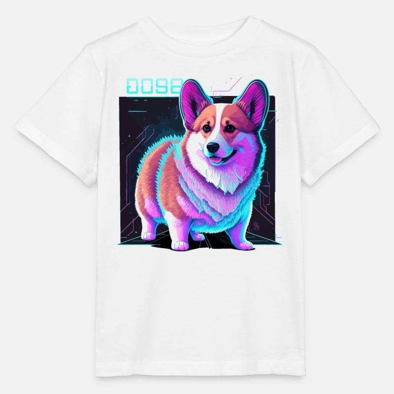 Cyber-Corgi - T-shirt bio MINI CREATOR Stanley/Stella Enfant - blanc