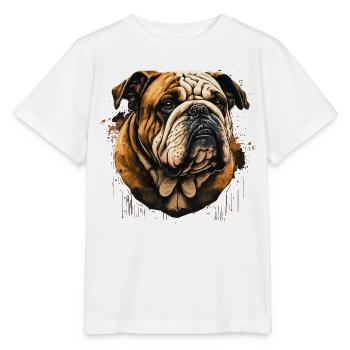 Bulldoggengesicht - Stanley/Stella Kinder T-Shirt MINI CREATOR  - Weiß - Vorne - Maike (125cm)