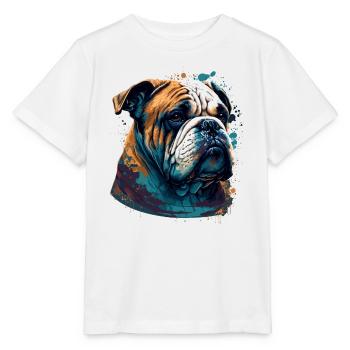 Unglückliche Bulldogge - Stanley/Stella Kinder T-Shirt MINI CREATOR  - Weiß - Vorne - Maike (125cm)