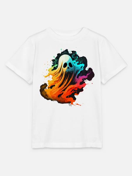 Bunter Totenkopfkopf Geist - Stanley/Stella Kinder T-Shirt MINI CREATOR - Weiß