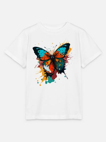 Lebhafter Schmetterling - Stanley/Stella Kinder T-Shirt MINI CREATOR - Weiß