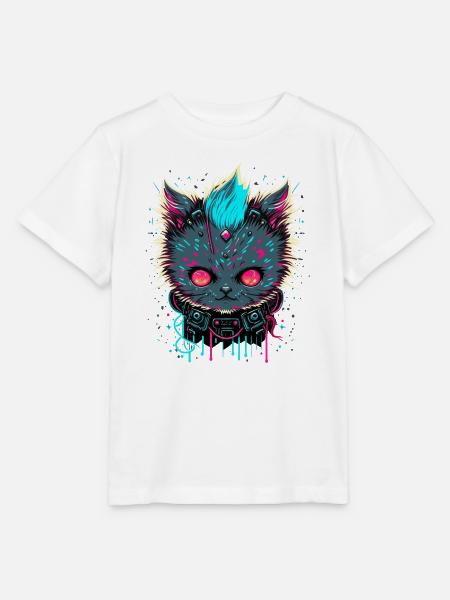Böse Katze - Stanley/Stella Kinder T-Shirt MINI CREATOR - Weiß