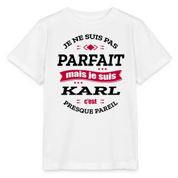 KARL PARFAIT - PRENOM KARL - T-shirt bio MINI CREATOR Stanley/Stella Enfant - blanc - Devant - Maike (125cm)