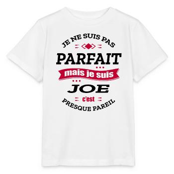 JOE PARFAIT - PRENOM JOE - T-shirt bio MINI CREATOR Stanley/Stella Enfant - blanc - Devant - Maike (125cm)