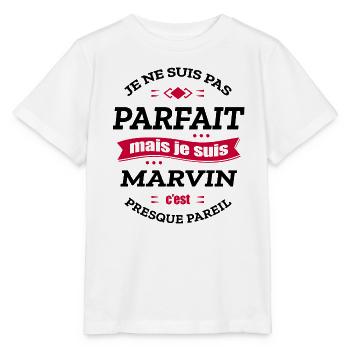 MARVIN PARFAIT - PRENOM MARVIN - T-shirt bio MINI CREATOR Stanley/Stella Enfant - blanc - Devant - Maike (125cm)
