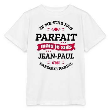 JEAN-PAUL PARFAIT - PRENOM JEAN-PAUL - T-shirt bio MINI CREATOR Stanley/Stella Enfant - blanc - Devant - Maike (125cm)