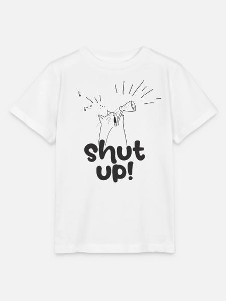 shut up - Stanley/Stella Kinder T-Shirt MINI CREATOR  - Weiß