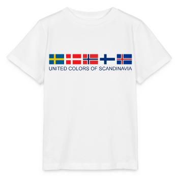 United Colors Of Scandinavia | Scandinavia flag - Stanley/Stella MINI CREATOR Kids’ T-Shirt - white - Front - Maike (125cm)