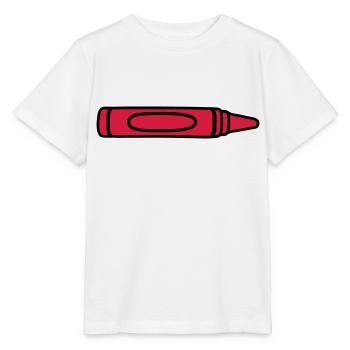 Crayon de cire rouge design cool - T-shirt bio MINI CREATOR Stanley/Stella Enfant - blanc - Devant - Maike (125cm)