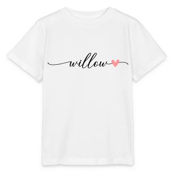 Saule Nom Prénom Calligraphie Script - T-shirt bio MINI CREATOR Stanley/Stella Enfant - blanc - Devant - Maike (125cm)