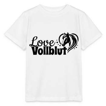 Vollblut Love Herz Pferdekopf - Stanley/Stella Kinder T-Shirt MINI CREATOR  - Weiß - Vorne - Maike (125cm)