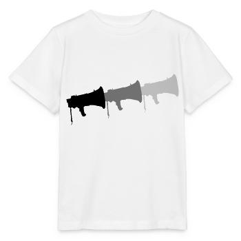 Logo Megafon Propaganda Symbol - Stanley/Stella Kinder T-Shirt MINI CREATOR  - Weiß - Vorne - Maike (125cm)