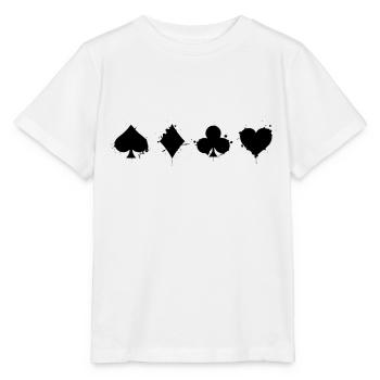 Poker Kartenspiel Skat Black Jack Glücksspiel - Stanley/Stella Kinder T-Shirt MINI CREATOR  - Weiß - Vorne - Maike (125cm)