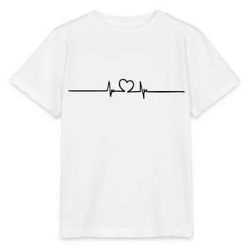 Herzschlag Heart Beat - Stanley/Stella Kinder T-Shirt MINI CREATOR  - Weiß - Vorne - Maike (125cm)