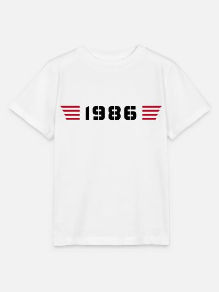 Année de naissance Anniversaire Né en - Fabriqué en 1986 - T-shirt bio MINI CREATOR Stanley/Stella Enfant - blanc