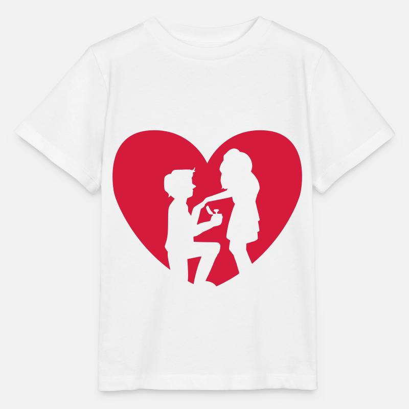 Demande en mariage coeur - mariage motion - T-shirt bio MINI CREATOR Stanley/Stella Enfant - blanc
