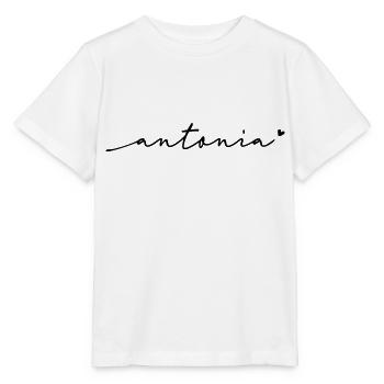 Antonia Cursive Name - Stanley/Stella MINI CREATOR Kids’ T-Shirt - white - Front - Maike (125cm)