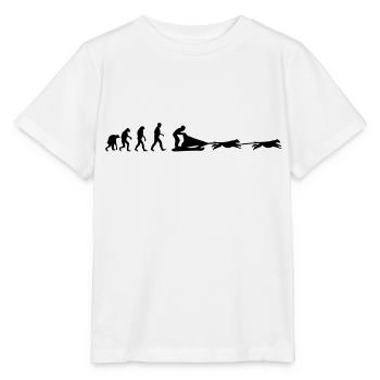 dog sledge evolution - Stanley/Stella MINI CREATOR Kids’ T-Shirt - white - Front - Maike (125cm)