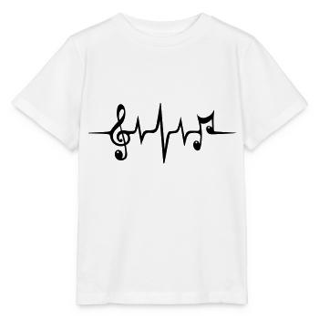 Musik Noten Puls, Ich liebe Musik, Herzschlag Bass - Stanley/Stella Kinder T-Shirt MINI CREATOR  - Weiß - Vorne - Maike (125cm)