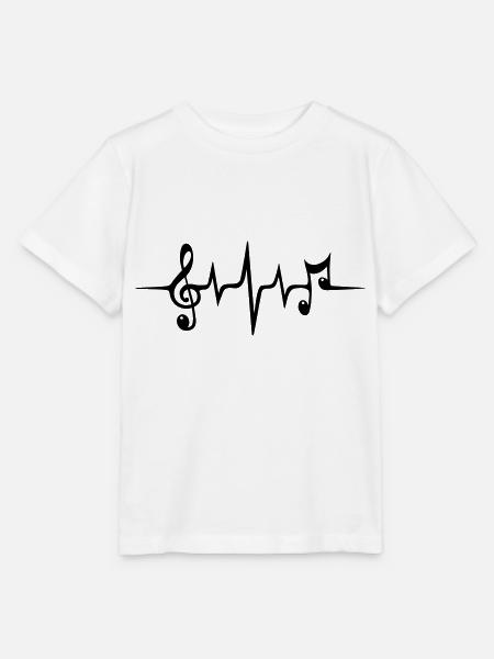 Musik Noten Puls, Ich liebe Musik, Herzschlag Bass - Stanley/Stella Kinder T-Shirt MINI CREATOR  - Weiß