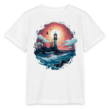 Lighthouse and sea - Stanley/Stella MINI CREATOR Kids’ T-Shirt - white - Front - Maike (125cm)