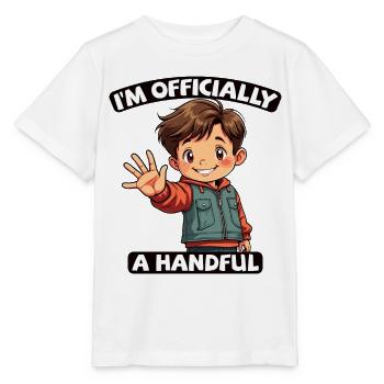 5 Birthday Boy Officially A Handful - Stanley/Stella MINI CREATOR Kids’ T-Shirt - white - Front - Maike (125cm)