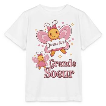 Grande Sœur Future Grande Soeur Annonce Grossesse - T-shirt bio MINI CREATOR Stanley/Stella Enfant - blanc - Devant - Maike (125cm)