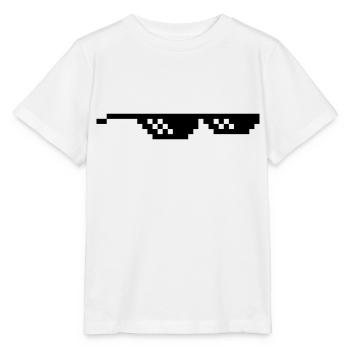 lunette pixel internet meme fun - T-shirt bio MINI CREATOR Stanley/Stella Enfant - blanc - Devant - Maike (125cm)