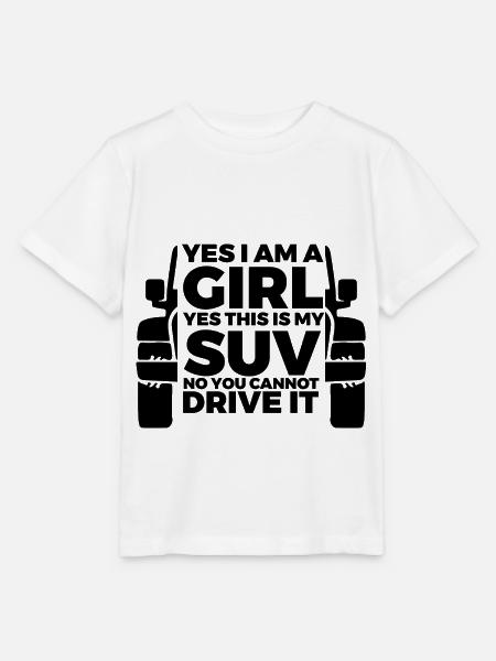 Frau mit Geländewagen - Stanley/Stella Kinder T-Shirt MINI CREATOR - Weiß